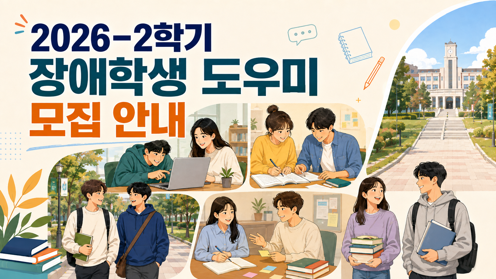 2026-2학기 장애학생 도우미 모집 안내(모집완료)